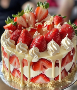 White Chocolate Strawberry Cheesecake