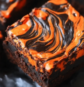Spooky Cream Cheese Brownies