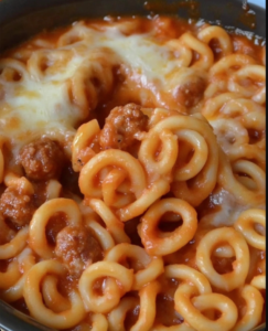 Cheesy Sausage Spaghetti Hoops