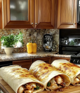 Cheesy Garlic Chicken Wraps