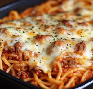 Baked Cream Cheese Spaghetti Casserole