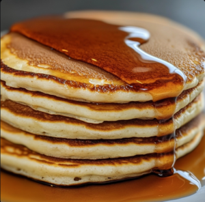 Fluffy Pancakes with Maple Syrup