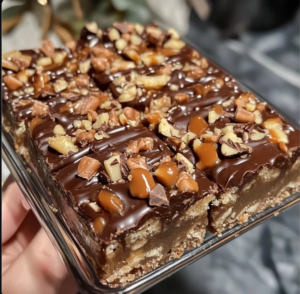 Caramel Chocolate Crunch Bars