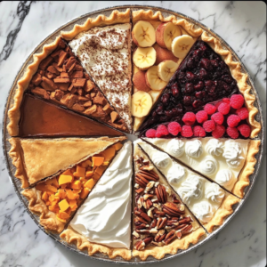 Apple Pie   2. Sweet Potato Pie   3. Banana Cream Pie   4. Cherry Pie   5. Cream Pie   6. Pumpkin Pie   7. Pecan Pie   8. Buttermilk Pie