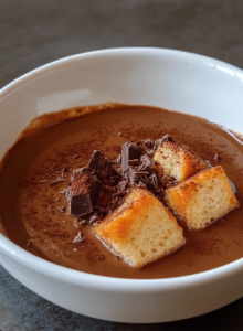 This luxurious dish looks like European Chocolate Soup, a rich, velvety dessert perfect for chocolate lovers!
