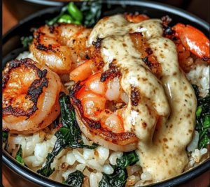 Garlic Parmesan Shrimp Rice Bowls