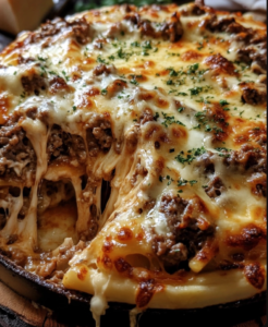 Sizzling Meat and Cheese Bake