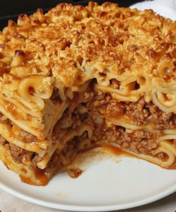 Golden Crusted Macaroni Meat Pie