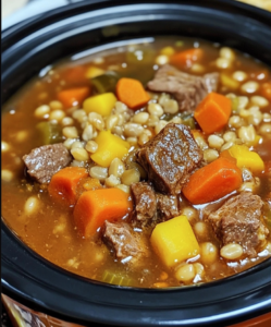 Slow Cooker Beef Barley Soup Recipe