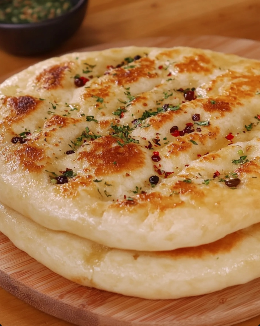 Fluffy and Soft Turkish Flatbread (Bazlama)