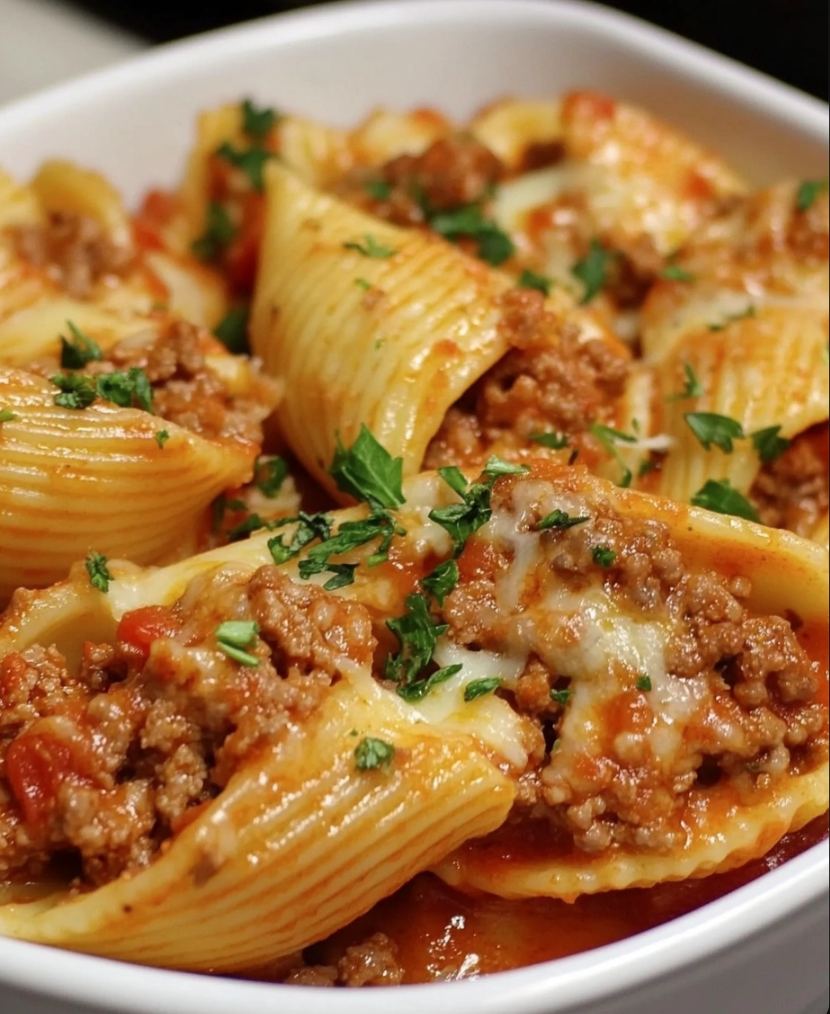 Stuffed Pasta Shells with Ground Beef