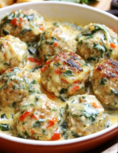 Chicken Meatballs with Creamy Parmesan Sauce (Laura Vitale’s Recipe)