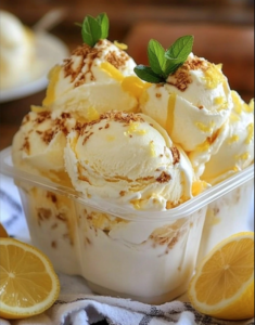 Homemade Lemon Cheesecake Ice Cream