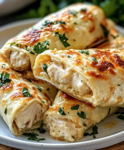 Cheesy Garlic Chicken Wraps