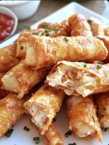 CRAB RANGOON EGG ROLLS.