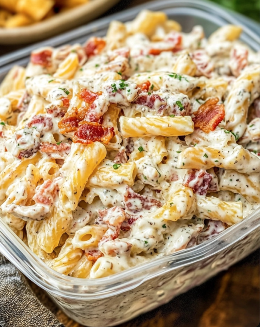 Chicken bacon ranch pasta salad