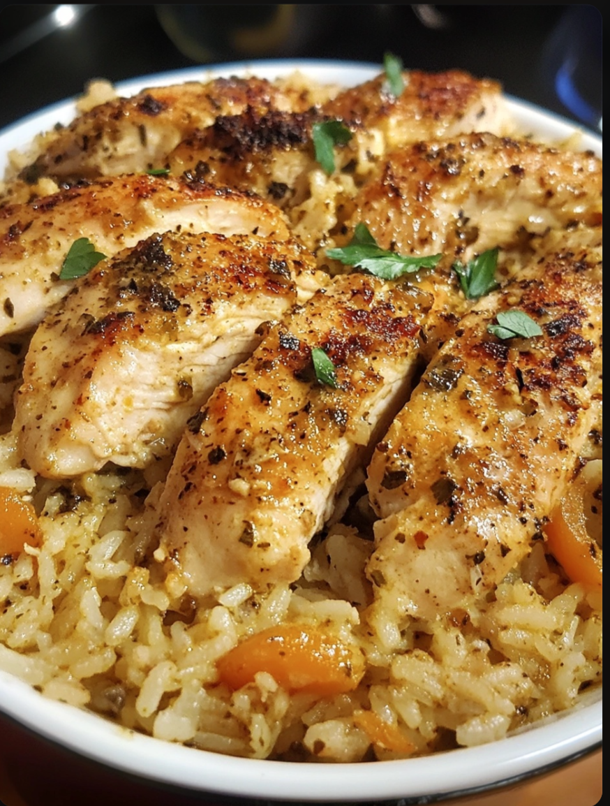 One-Pot Garlic Parmesan Chicken & Rice ๐
