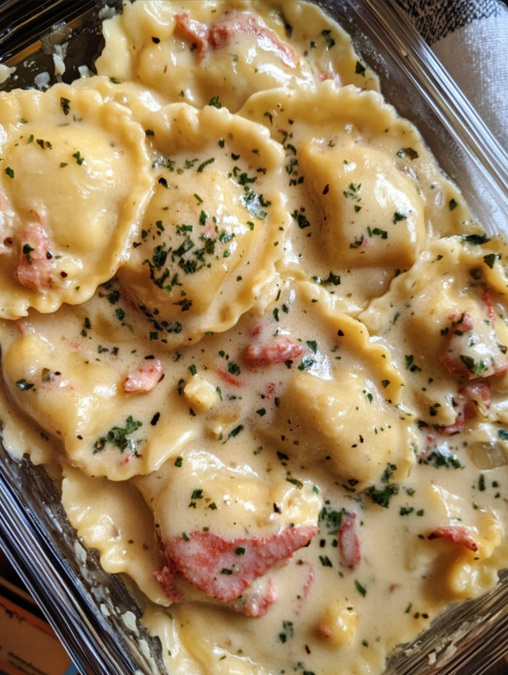 Lobster Ravioli with White Wine Sauce