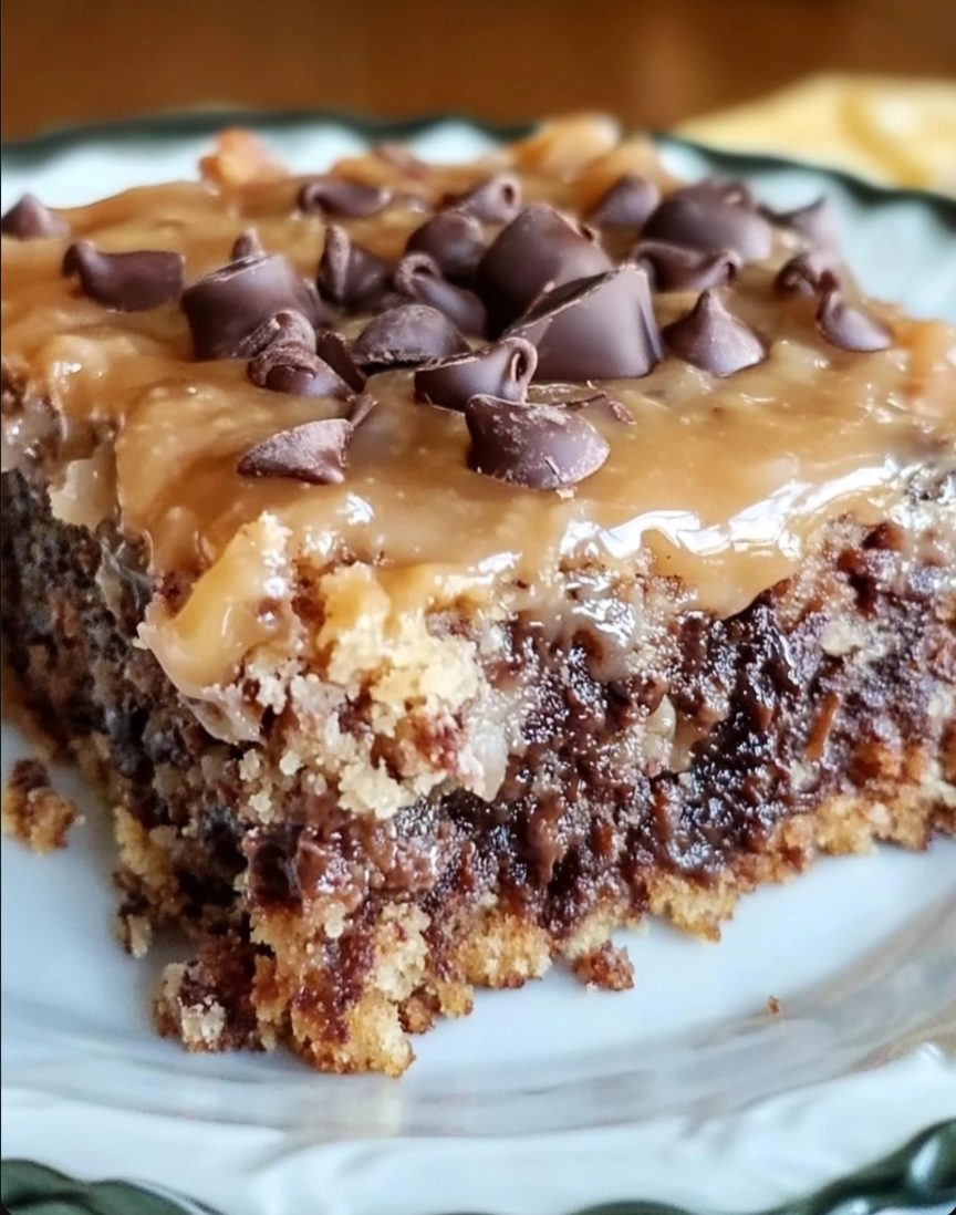 German Chocolate Poke Cake