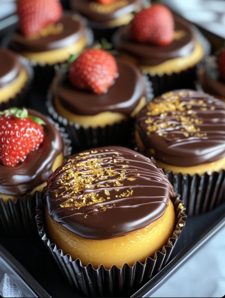 Chocolate Covered Strawberry Mini Cheesecakes