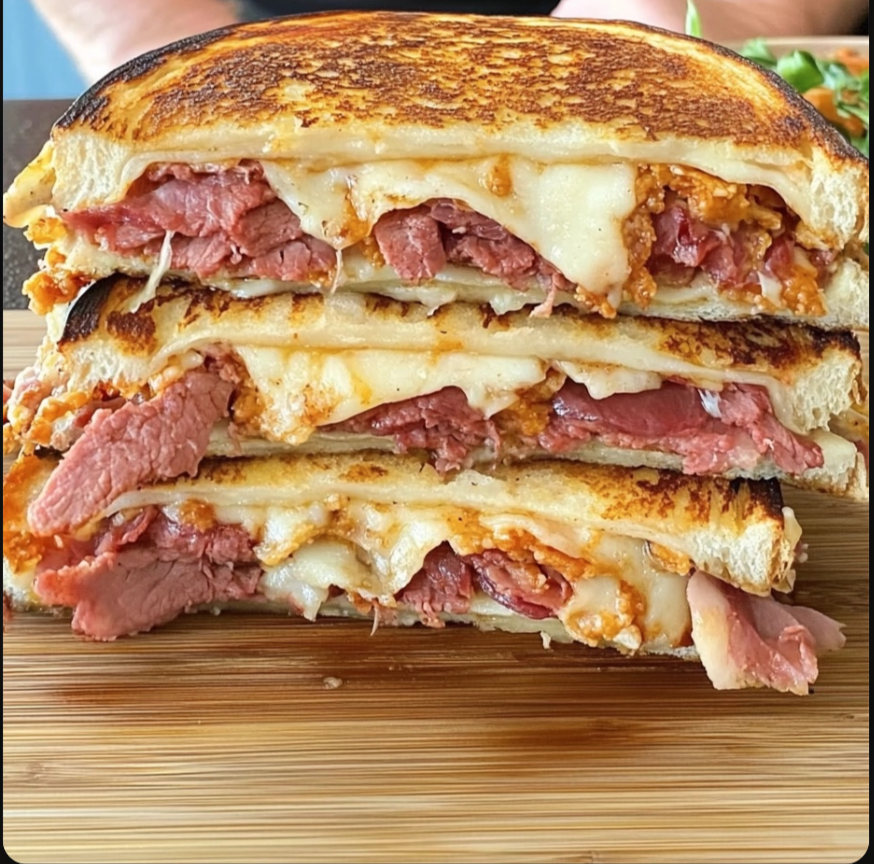 Guilt-Free Corned Beef Reuben on the Griddle! 🥪🔥✨.