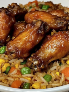 Five Spice Chicken Wings with Vegetable Fried Rice 🍗🍚✨