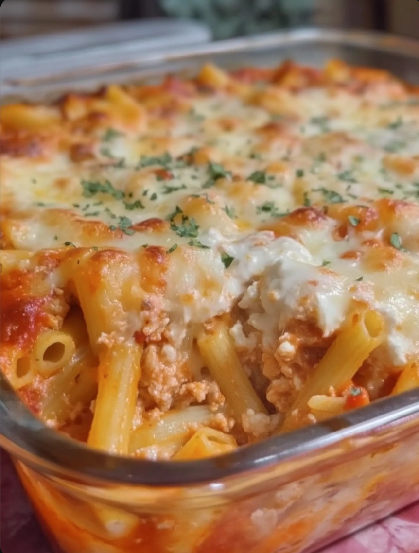 Baked Ziti with Ricotta and Mozzarella ππ§β¨.