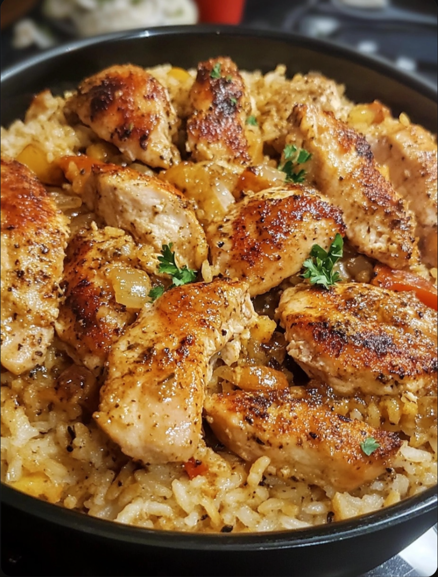 One-Pot Garlic Parmesan Chicken & Rice ๐