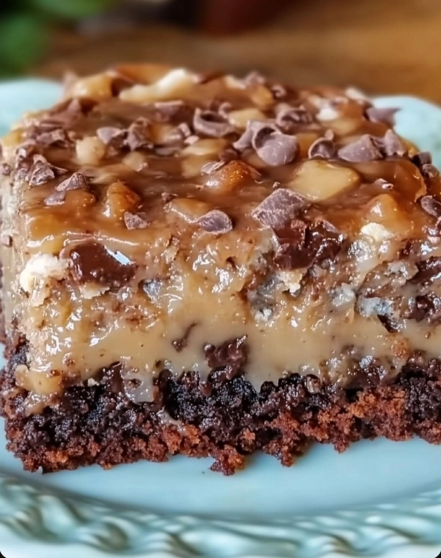German Chocolate Poke Cake