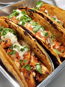 Cheesy Fried Tacos with Chicken and Chipotle Sour Cream
