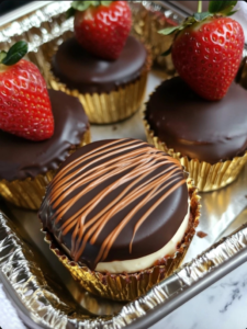Chocolate Covered Strawberry Mini Cheesecakes