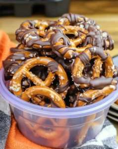 Chocolate Peanut Butter Buckeye Pretzels