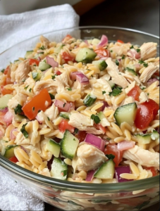 Greek Chicken Orzo Salad