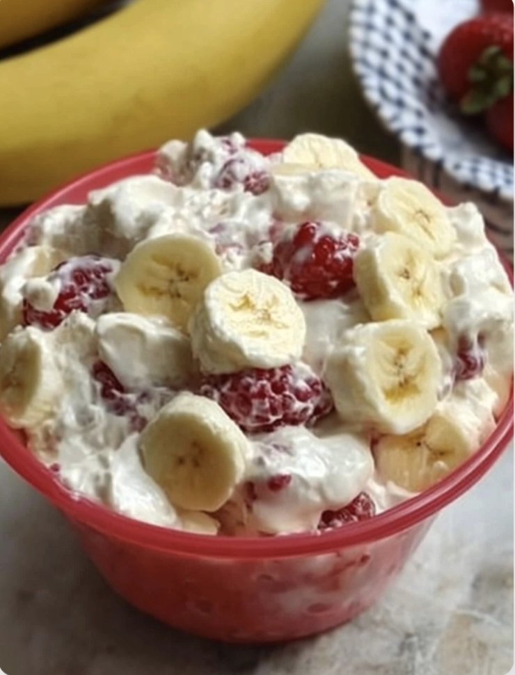 STRAWBERRY BANANA FLUFF SALAD