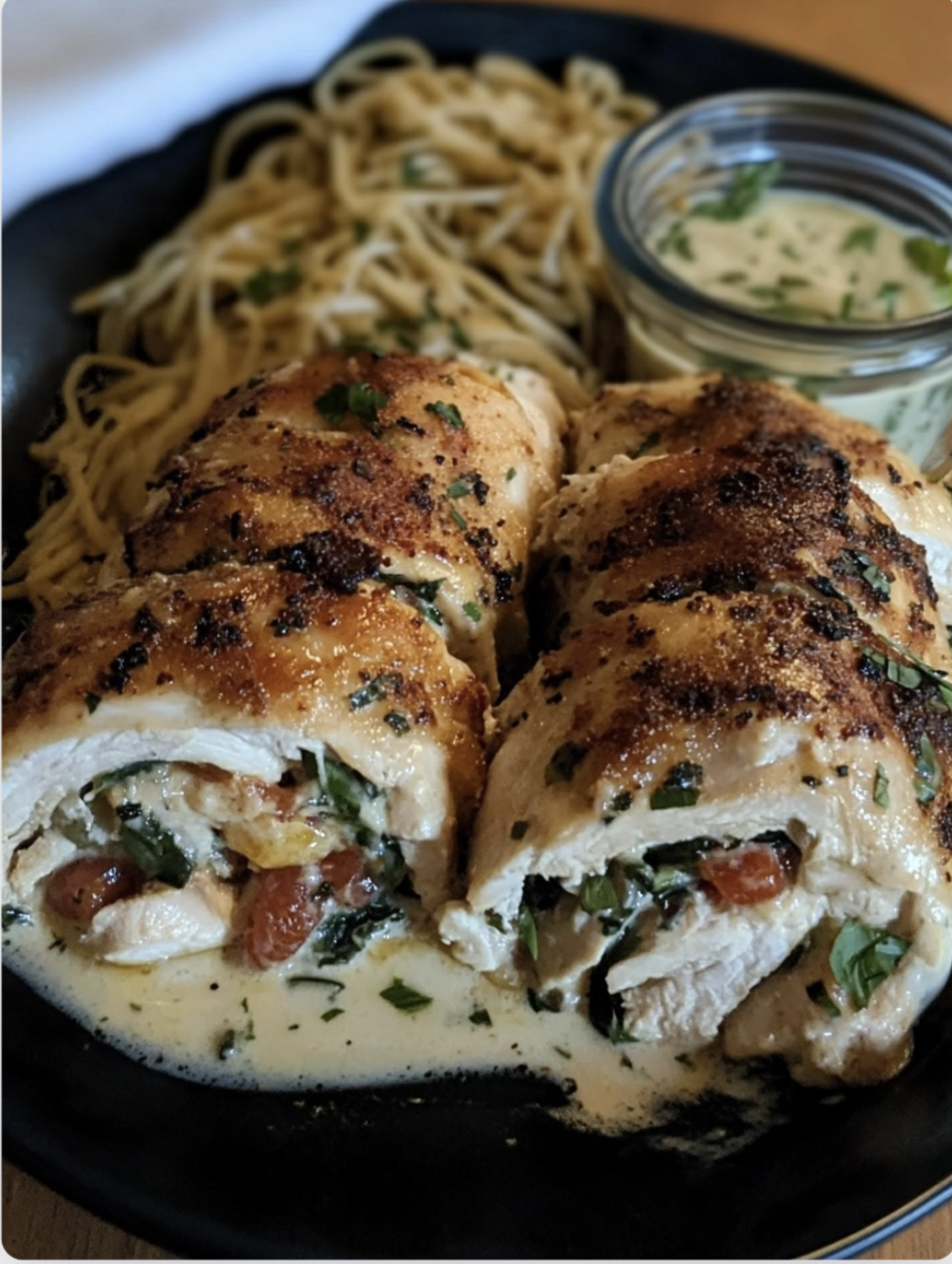 Creamy Tuscan Chicken Rolls