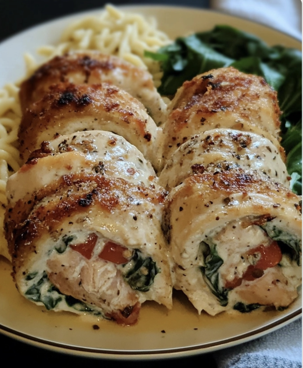 Creamy Tuscan Chicken Rolls