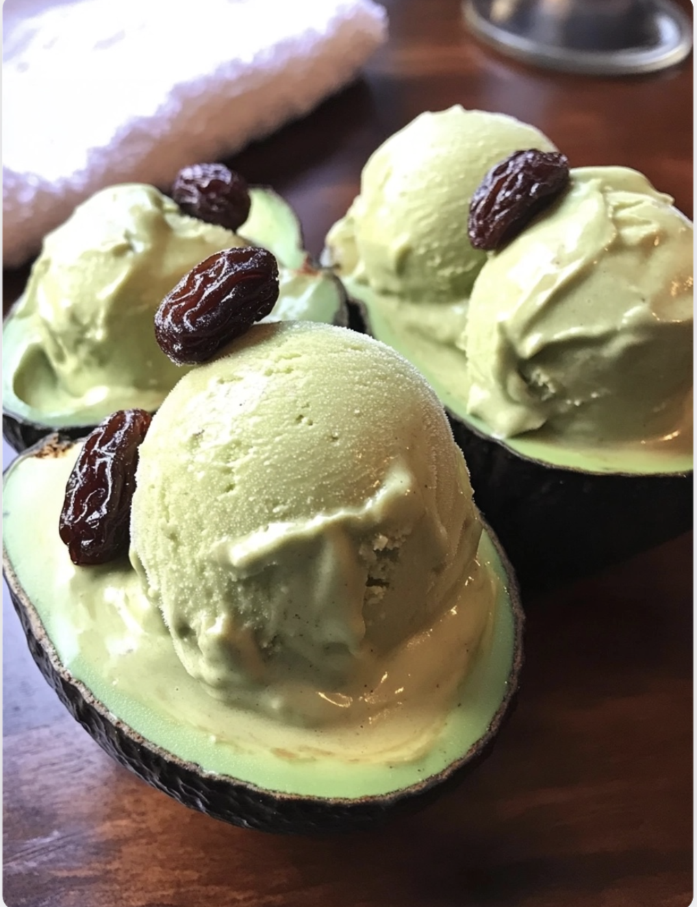 Avocado Ice Cream Surprise Raisins