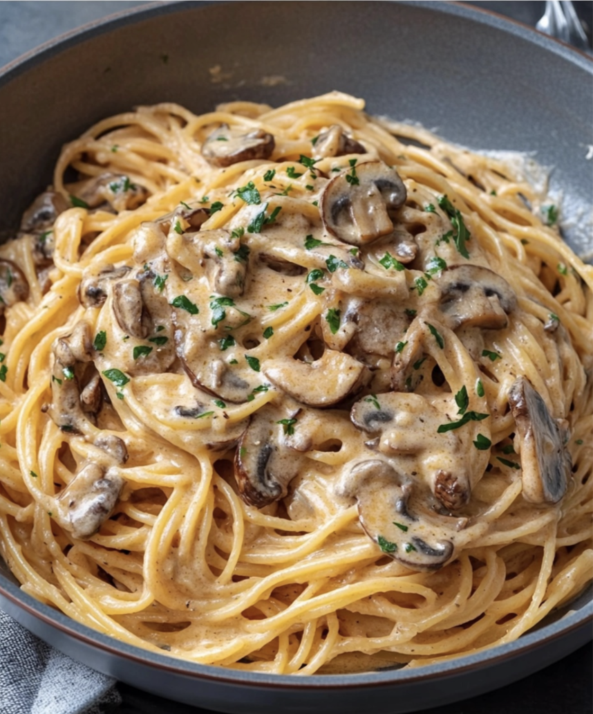Creamy Mushroom Spaghetti