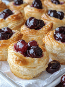 Raffaello Cherry Puff Pastry Cups