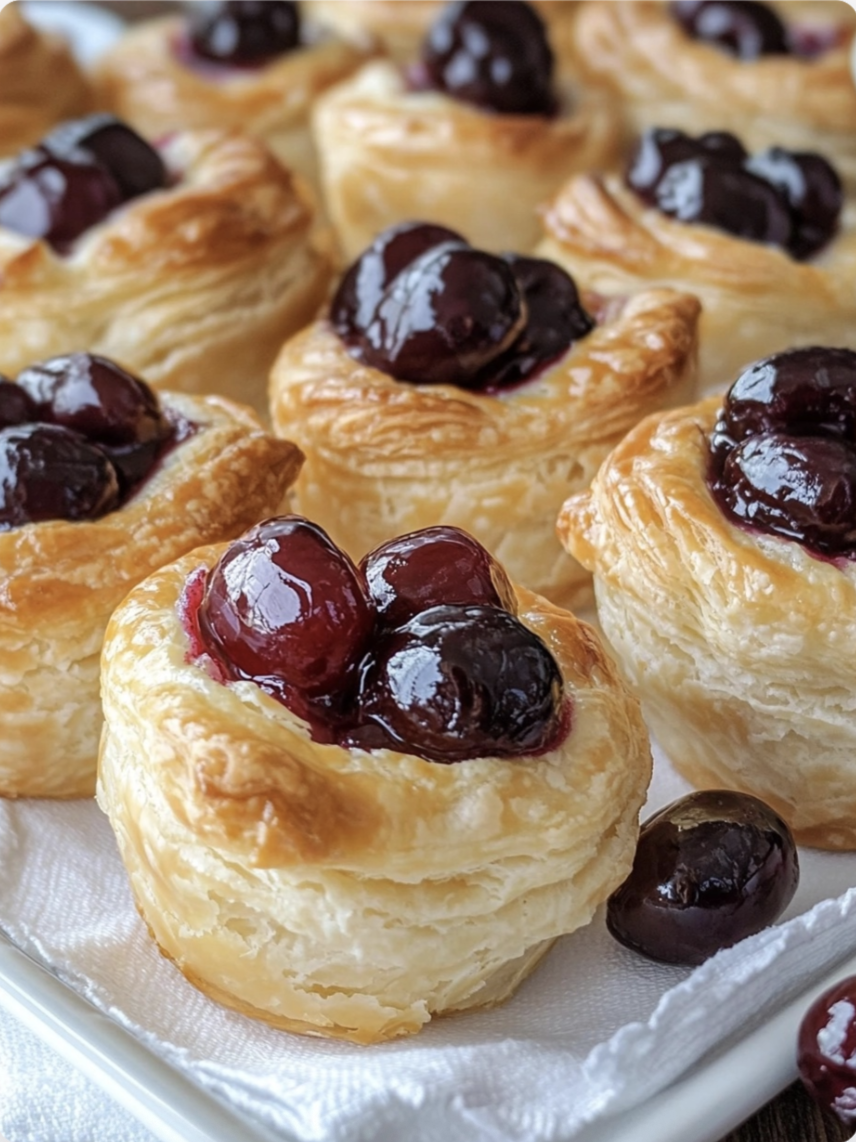 Raffaello Cherry Puff Pastry Cups