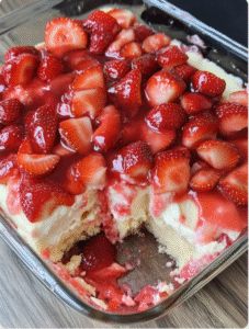 Strawberry Cheesecake Poke Cake