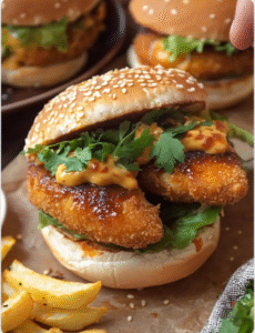 HOT CHILI CHICKEN BURGERS