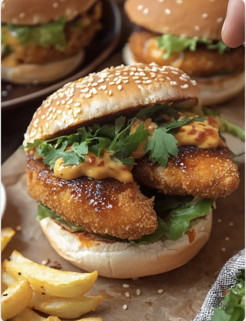 HOT CHILI CHICKEN BURGERS