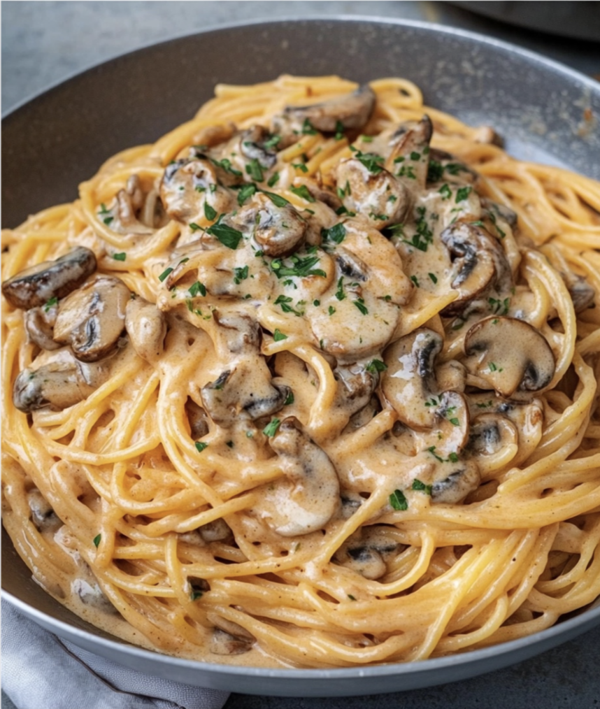 Creamy Mushroom Spaghetti