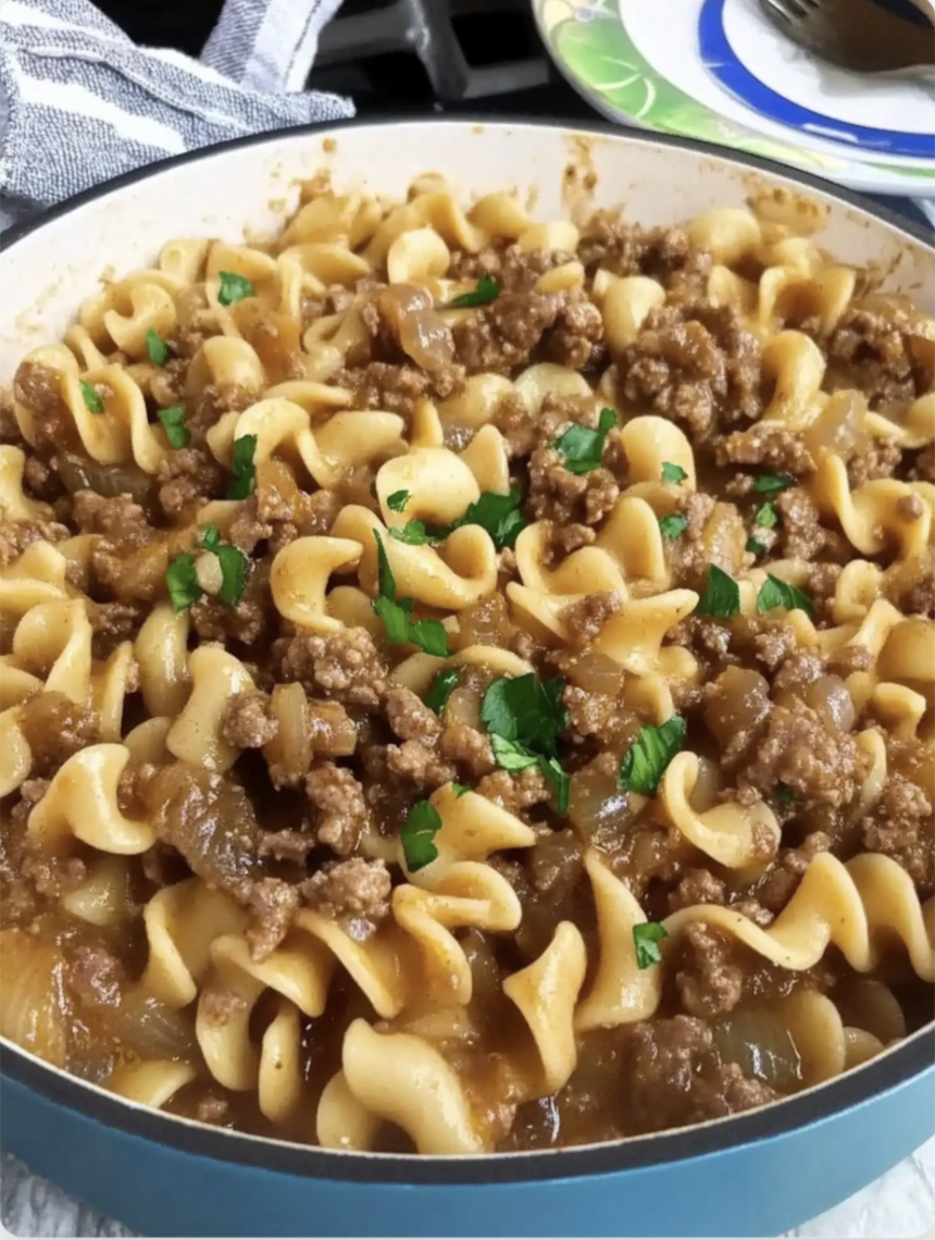 Grandma’s French Onion Beef Noodles