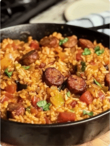 Smoked Sausage and Rice Skillet