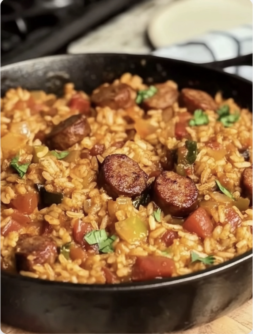 Smoked Sausage and Rice Skillet