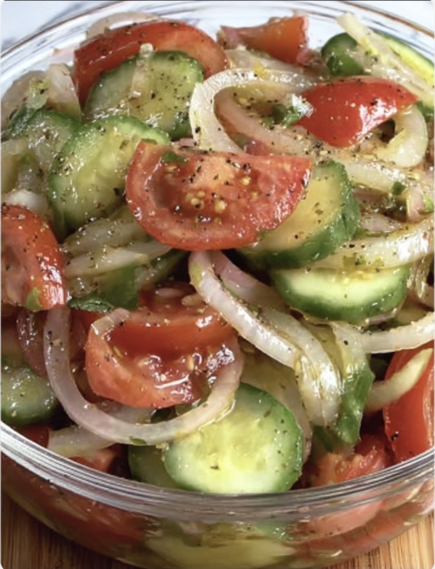 Cucumber, Onion, and Tomato Salad