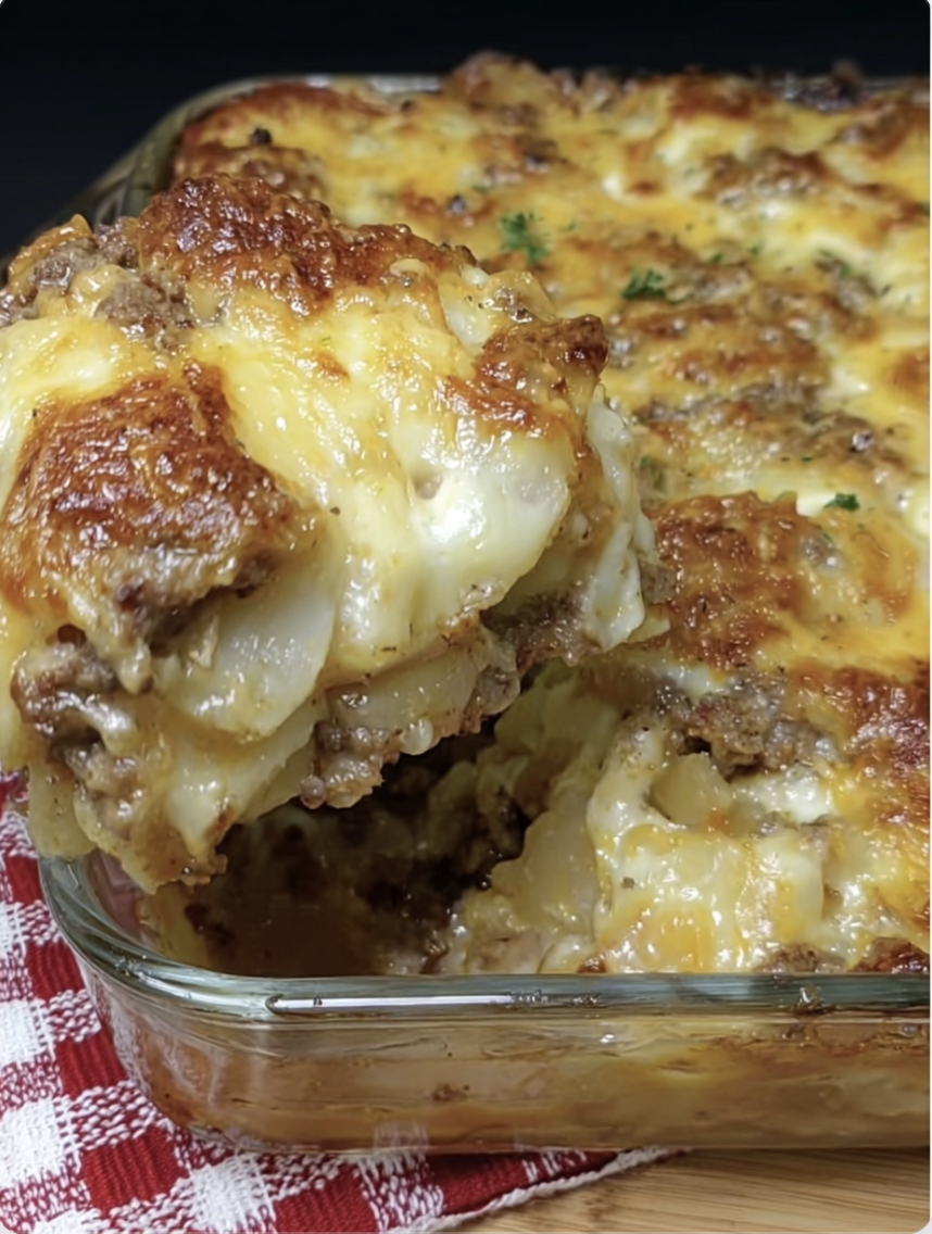 My Layered Ground Beef and Potato Casserole