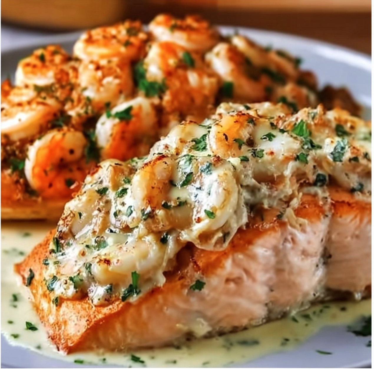 Crab and Shrimp Stuffed Salmon